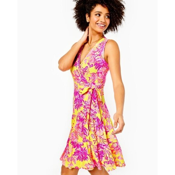 Lilly Pulitzer Dresses & Skirts - NWT Lilly Pulitzer Women's Folly Floral Wrap Dress - XXS